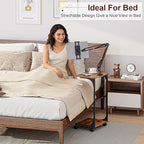 Floor Kindle Tablet iPad Stand with 2-Tier Storage Shelves,Angle Height Adjustable iPad Tablet Kindle Holder for Bed with 360-Degree Rotating Wheels, Compatible with 4.7"-13" Kindle Cell Phone iPhone - size: 11.4"D x 15.4"W x 56.4"H