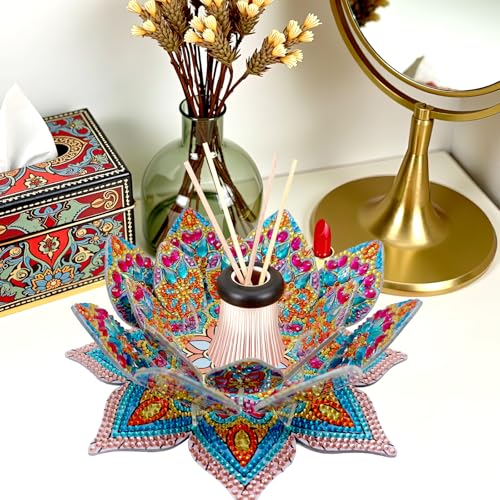 5D DIY Diamond Art Painting PVC Flower Candle Holders Tealight/Tea Light/Votive Candle Holder, for Table Centerpiece Home Décor Party Wedding Dinning-Flower02 - color: Flower02