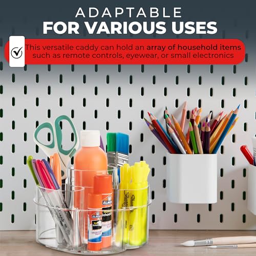Masirs Small 360 Rotating Makeup Organizer - Mini Yet Spacious Cosmetic Storage Solution with Multiple Compartments - The Perfect Spinning Make-Up Caddy for Vanity or Bathroom Counter (Round - Clear) - color: Round Clear