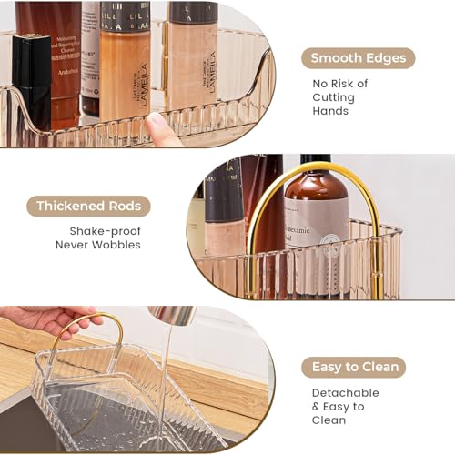 Aveniee Bathroom Counter Organizer, 3 Tier Perfume Skin Care Countertop Storage Shelf, Vanity Makeup Tray for Cosmetic Skincare Lotion,Green - color: Gem Green, size: 3 Tier
