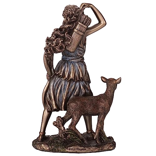 Veronese Design 6 1/2 Inch Artemis The Greek Goddess of The Hunt Cold Cast Resin Bronze Finish Sculpture