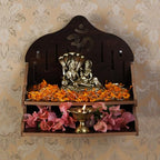 Wooden Wall Mounted Hanging Puja Temple|Wooden Mandir| Pooja Stand |Pooja Mandir for Home& Office|Temple for Festivals| Gifting Purpose - size: Double Stand Wooden Temple