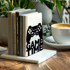 Peacoblue Metal Bookends for Shelves, Modern Decorative Heavy Duty Study Book Ends for Office, Desk, Shelf, Room 5.3"x4.3"x6.3" Cast Iron Simple Tall Bookends, 1 Pair (Game and Game Console) - style: Game