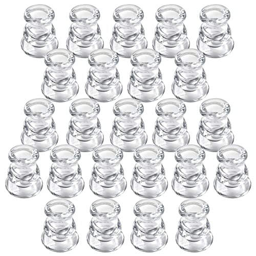 IYOUYA Clear Glass Candlestick Holders 24PCS, 2.1" H Taper Candle Holders Bulk for Pillar Candles, Taper Candles, Glass Candle Holders for Wedding, Party&Festival