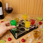Acrylic Shot Tray 12 Shot Holder Tray Clear Wine Glass Organizer Wine Display Holder Cups Display Accessories for Party, Bar, Club,Hole: 1.5 Inch - style: 1.57inch hole - 3x4 arrangement (12 Holes)