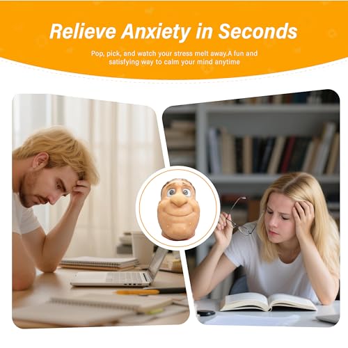 brenzo 2026 New Refillable Pimple Popping Toy – Big Head Squeeze Toy with Golden Hair for Stress & Anxiety Relief, Realistic Pus Burst Fidget Toy, Funny Gag Gift for Adults - style: B-yellow