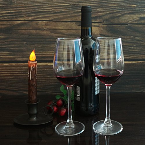 CVHOMEDECO. Real Wax Hand Dipped Battery Operated LED Timer Taper Candles Rustic Primitive Flameless Lights Décor, 6-3/4 Inch, Brwon, 6 PCS in a Package - color: Brown 6 Pcs
