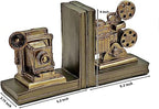 Bellaa 24971 Camera Bookends Retro Projectors Book Ends Library Bookshelves Support Decorations Crafts Study Offices Wine Cabinets Desktop