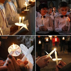 YOROXRG 200 pcs Church Candles with Drip Protectors for Devotional Candlelight Vigil Service, Unscented White 5" H X 1/2" D, No Smoke, Shabbat, Praye - color: White-5" 200