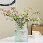 Blue Glass Flower Vase 10.6" Tall, 3lb Heavy Art Vases for Home Decor - Unique Decorative Centerpiece for Fresh/Dried Flowers, Modern Table Vase with Sturdy Base