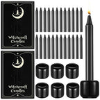Baderke 24 Pack 4 Inch Mini Black Taper Candles Sticks and 6 Spell Candle Holders for Witchcraft Spell Candles for Rituals, Birthdays, Meditation, Altar, Spells - color: Black