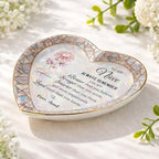 Personalized Niece Jewelry Dish Gift from Aunt, Heart Trinket-Dish with Custom Birth Flower, “Always Remember You Are Braver Stronger Smarter Loved” Inspirational Ceramic Ring Keepsake - color: Niece 054