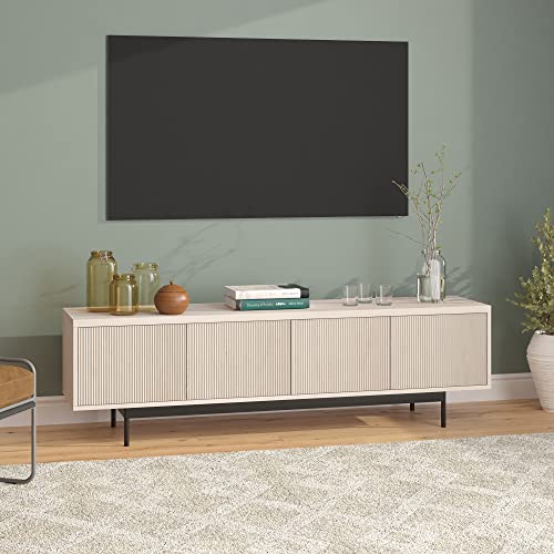 Henn&Hart Whitman, 70'' Rectangular TV Stand, Alder White - color: Alder White, size: 70'' Rectangular TV Stand