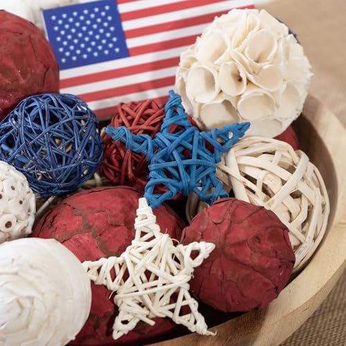 ANDALUCA American Flag Decorative 4th of July Vase Filler Bag with Orbs, Decorative Balls (Red, White & Blue) - color: Red, White & Blue