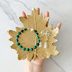 Jewelry Dish, Resin Small Leaf Shaped Ring Holder Jewelry Organizer, Trinket Dish Mini Tray for Christmas Birthday Wedding Gifts - color: Maple