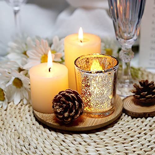 Gold Mercury Glass Tea Light Holders Set of 36 - Elegant Votive Candle Holders for Weddings, Showers and Home Decor - Perfect for Table Centerpieces and Parties (Glass, Gold) - color: Gold