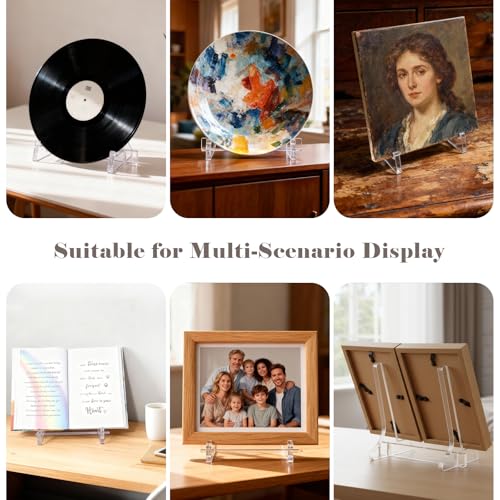 5.9 inch Clear Acrylic Easel Display Stand, Plate Stands for Display, Suitable for Plates, Picture Frames, Cookbooks, Easels, Artwork, and More - size: 5.9IN-1 Pack