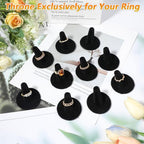 10 Pcs Ring Display Stand Black Velvet Ring Holder Single Rings Organizer For Selling Jewelry Display Stand For Rings Storage