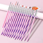28 Pcs Nail Art Brushes Nail Art Tool Set Resin Nail Art Palette Sculpture Pen 2 Way Acrylic Silicone Carving Pen Dotting Pen Tool Manicure Kit for Home DIY Salon Nail Art (Pink) - color: Pink