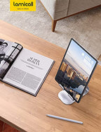 Lamicall Tablet Stand, Adjustable Tablet Holder - Desktop Stand Dock Holder for 4-13" Tablets, iPad Pro 11, 9.7, 10.5, 12.9 Air Mini, Kindle, Tab, iPhone 17 Pro Max, Switch, Office Desk Accessories - color: 1-Silver