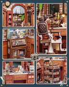 Book Nook Kit - DIY Adult Miniature Dollhouse, Hair Salon Themed, 3D Wooden Puzzle Bookend, Bookshelf Decor Gift for Family and Friends (John's Hair Salon) - style: John's Hair Salon