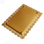 2Pcs Rectangle Iron Cupcake Serving Tray Fruit Dessert Plates for Party Anniversary Wedding Christmas Baby Shower (Gold) - color: Gold
