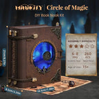 MiniCity Book Nook Kit with LED Light, Miniature House Kit for Birthday, 3D Wooden Bookends Puzzle, Bookshelf Decor for Adults, Teens, Beginners (Circle of Magic) - style: Circle of Magic