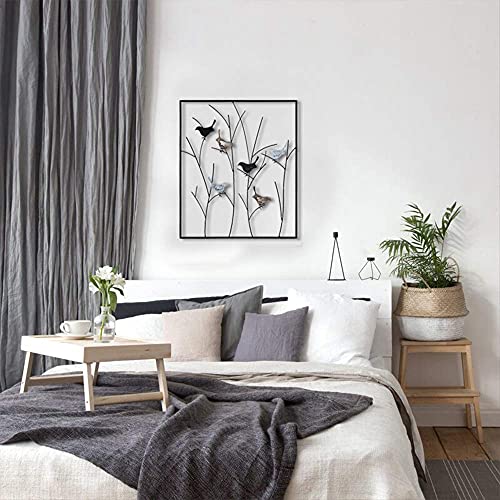 Lechesis Metal Birds on Branches Wall Art Decor Sculptures - 25" x 29 1/2"