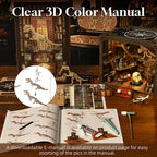 CCCDF DIY Book Nook Library Kit, Miniature Dollhouse Booknook Kit, 3D Wooden Puzzle Bookend Bookshelf with LED Light for Teens and Adults (Beyond Library Max) - style: Beyond Library Max