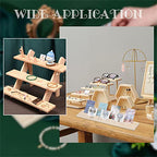 PH PandaHall Portable Wooden Earring Display Holder, 3-slot Ring Jewelry Display Stand Craft Showing Organizer Tray Wood Business Card Holder for Tabletop Shows Jewelry Displaying, 15x3, Wheat - color: Wheat