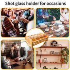 INFTYLE Shot Glasses Set Shot Glass Tray Holder with 12 Holes Serving Stand Organizer for Tequila Whiskey Brandy Vodka Rum Party Club Bar Home Spirit Tasting Gift (Only Tray, Cups Not Included) - style: 3x4 short