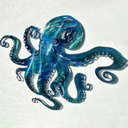 LiveInUrban Coastal Wall Art Octopus Metal Wall Sculptures, Ocean Beach Themed Metal Hanging Home Decoration 15.7"x11.1" - color: octopus