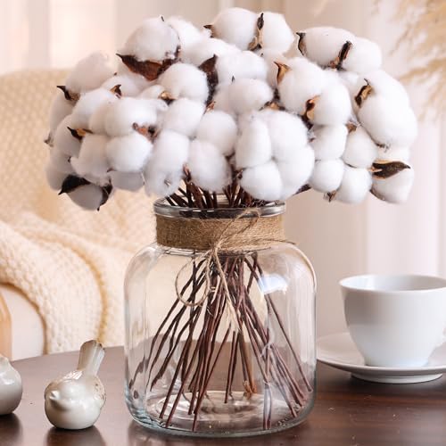 Houmury Glass Vases for Centerpieces 6 Inch Clear Large Vase Farmhouse Utensils Holder with Twine Ties Home Decor for Wedding Living Room Kitchen Dining Table Office (1)