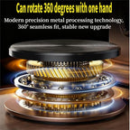 Adjustable Cell Phone Stand,360 Rotating Foldable Desktop Cellphone Stand with Anti-Slip Base Portable Phone Holder for iPhone 17 16 15 14 13 Pro Max, All Smart Phones, iPad - color: Carbon fiber color