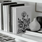 Peacoblue Metal Bookends for Shelves, Modern Decorative Heavy Duty Study Book Support Stoppers for Office, Desk, Shelf, Room 5.3"x4.3"x7.9" Cast Iron Simple Tall Bookends, 1 Pair (Books and Flowers) - style: Books and Flowers
