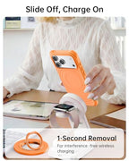 SYNCWIRE Magnetic Phone Ring Holder for MagSafe, 360° Rotation Cell Phone Grip Stand Finger Ring Kickstand Two-Sided Magnet Compatible with iPhone 17 Pro Max 16 15 14 13 12 MagSafe Accessories - color: Single Ring-1PCS-Cosmic Orange
