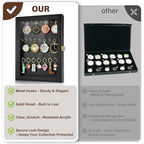 Pocket Watch Display Case, Elegant Keychain Display Stand with 24 Metal Hooks, Wall Mount Display for Pocket Watch Collectors, Unique Gift for Watch Lovers