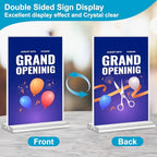 Acrylic Sign Holder 5 x 7, 10 Pack Clear Table Menu Vertical Display Stand Desktop Display Double Sided Stand Paper Holder Table Sign Suitable for Restaurants Office Store Show Fair