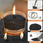 Sukh Candle Sand Wax with Wicks and Wick Tabs- 450g DIY Black Pearled Candle Wax, Refillable Pearled Sand Candles with Wicks, for Making Candles for Halloween, Party - color: Black