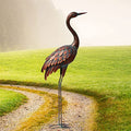 chisheen Outdoor Garden Crane Statues and Sculptures Metal Yard Art Statue for Garden Decoration Large Size - size: L-1PC