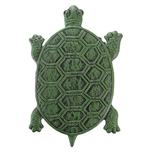 MDLUU Cast Iron Stepping Stone, Turtle Stepping Stone, Decorative Tortoise Flagstone for Lawn, Yard, Garden Walkway - size: Turtle(12.9" x 8.6")Green