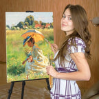 Art Painting Tripod Easel Stand - Portable Adjustable Display Artist Metal Easel with 1 Bag for Tabletop/Floor Painting, Height from 17 to 66 inches, Sturdy for Drawing, Displaying - Black - style: Black