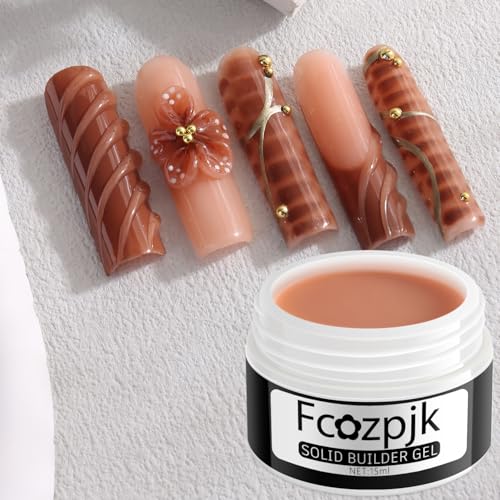 Fcozpjk Solid Builder Nail Gel, Nude Pink & Skin Color, Non-Sticky Hard Gel for Nails, 3D Sculpting, Extension, Salon Supplies - color: 02-03