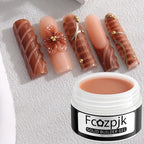 Fcozpjk Solid Builder Nail Gel, Nude Pink & Skin Color, Non-Sticky Hard Gel for Nails, 3D Sculpting, Extension, Salon Supplies - color: 02-03