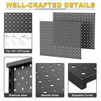 Ultrawall Pegboard Display Stand, Metal Tabletop Pegboard Display, Accessories Rack Organizer for Jewelry, Retail Stores, Craft Shows, 12"X16", 2pcs Black - size: 2Pack 12"X16"