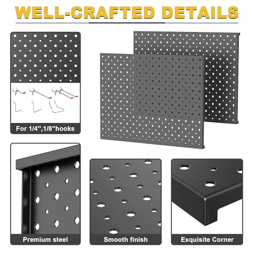 Ultrawall Pegboard Display Stand, Metal Tabletop Pegboard Display, Accessories Rack Organizer for Jewelry, Retail Stores, Craft Shows, 12"X16", 2pcs Black - size: 2Pack 12"X16"