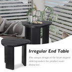 Oakrain Black End Tables, Wood Sofa Bed Side Table, Modern Nightstand for Bedroom, Small Coffee Table for Living Room - color: Black-triangle Shape