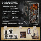 MiniCity Magic Booknook Building Set with LED Light, Mini Bookend Building Kit for Bookshelf & Home Decor, DIY Miniature Book Nook Building Model for Kids Adults Teens (Haunting Relics) - style: Haunting Relics
