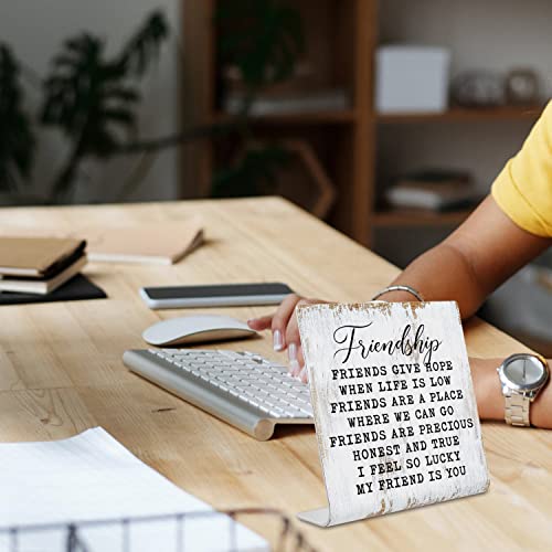 Friendship Signs for Women Friends, Friend Birthday Gift Ideas Office Gifts for Friends Sisters Coworkers Decorations On Shelf Table Desk for Living Room Bedroom Home Office dksg11 - style: Friendship Gift