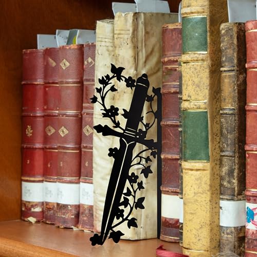 Dagger Bookshelf Decor – Fantasy Decor for Bookshelf and Desk, Ideal for Men's Desk Accessories, Gifts for Books Lovers-Black - color: Black